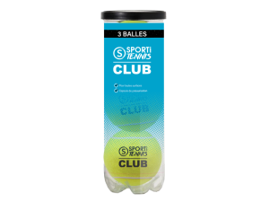 Tube de 3 balles de tennis club