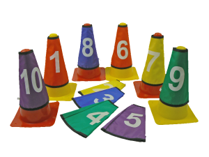 Lot de 10 caches cônes numérotés
