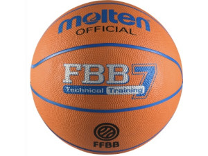 BALLON BASKET SCOLAIRE FBB T7 ORANGE/BLEU