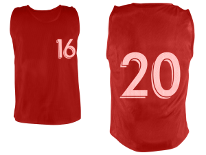 Lot de 5 chasubles numérotées de 16 à 20 – Image 1