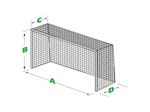 Filet bicolore handball PP tressé 4mm simple maille 100 (la paire) – Image 1