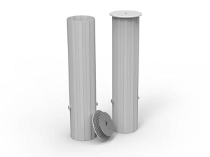 Jeu de 4 fourreaux aluminium+couvercles pour buts football diam102 mm
