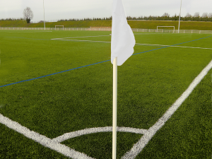 Jeu de 4 poteaux de corner flexibles avec 4 fanions Blanc