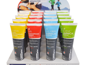 Lot de 20 gels et crème de massage + présentoir offert – Image 1